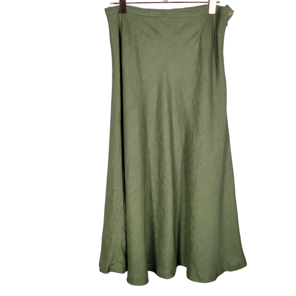Vintage Chadwick's Olive Green Linen 2 pc. Suit Skirt Jacket Blazer Size 12 - Picture 11 of 13